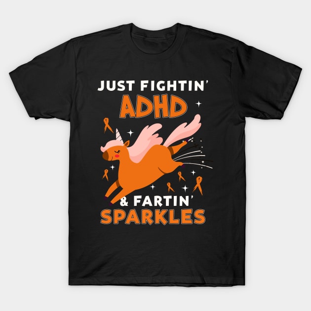 ADHD funny unicorn farting sparkles T-Shirt by TeesCircle